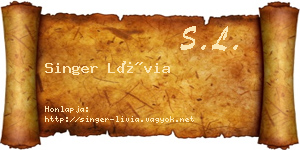 Singer Lívia névjegykártya